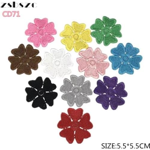 Zsbszc Embroidery flowers Colorful patches lace applique polyester patch CD71