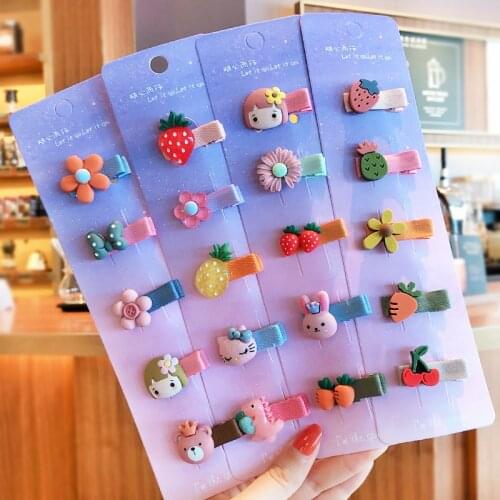 5/10 Pcs/Set Children Cute Candy Cartoon Fruit Flower Ornament Baby Hair Clips Girls Lovely Hairpins Kids Hair Accessories