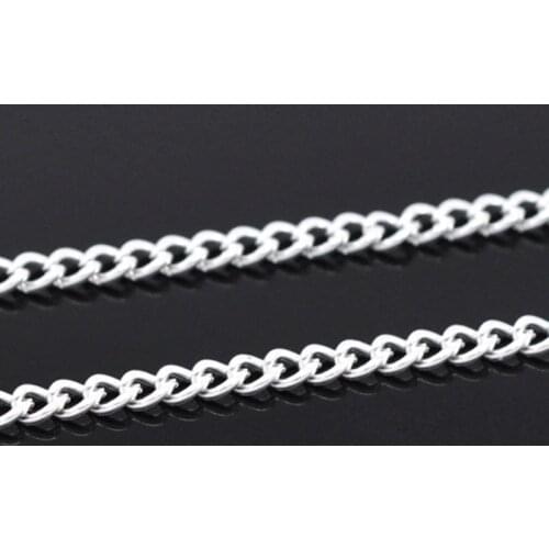 DoreenBeads 0.6mm Handmade Iron Alloy Metal Open Link Curb Chain Findings Rose Gold/Silver Color DIY Making Necklace Jewelry,10M
