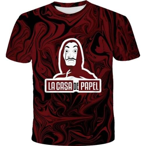 La Casa De Papel T Shirt Kids Hip Hop Breathable Tops Boy Girl 3D Printing High Quality Money Heist T-shirt Summer Short Shirts