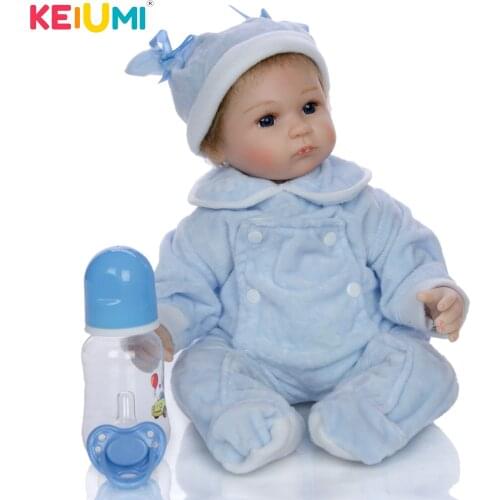 KEIUMI Collection 17 Inch Reborn Baby Doll Soft Silicone Reborn Dolls Babies Toys For Cute Children Playmates Christmas Gifts