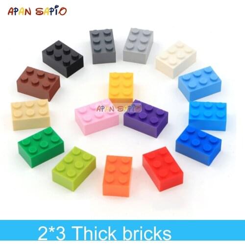 40pcs DIY Building Blocks Thick Figures Bricks 2x3 Dots Educational Creative Size Compatible With lego Plastic Toys for Children