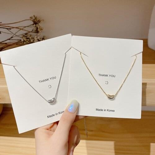 Korean Fashion Cute Temperament Beanie Necklace Female Simple Wild Acacia Bean Pendant Clavicle Chain Jewelry Birthday Gift