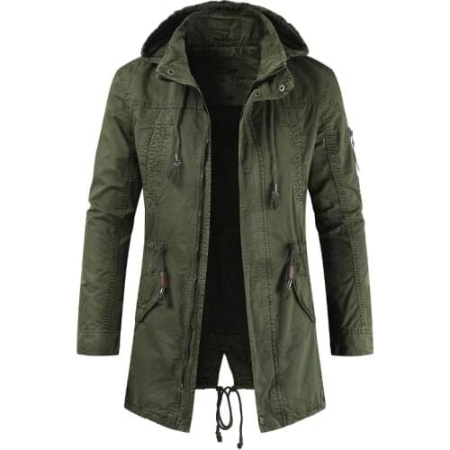 New Arrival Men Jacket Spring Mens Casual Hooded Slim Windbreaker Coat Autumn Vintage Cotton Outerwear Male Clothes jaqueta 4XL