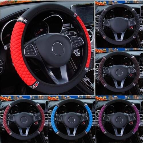 Easy Install Car Steering Wheel Cover For BMW For CRV Interior Accessories Pu Leather Steering Wheel Covers RU7 X25