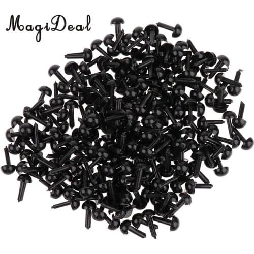 MagiDeal 200Pcs/Lot Black Plastic Safety Eyes for Bear Doll Plush Stuffed Animal Card Making DIY Toys 4Specifications