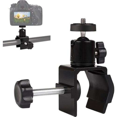 Multi-function Tripod Camera Clamp Flash Holder Mount with 360° Ball Head 1/4" Screw for SLR DSLR Studio Backdrop