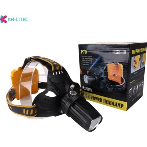 Powerful LED Headlight P50 Headamps 50W Super Bright LED Headlamps 7 Mode Head Lamp Night Riding Camping Hiking Lamp Use 3*18650