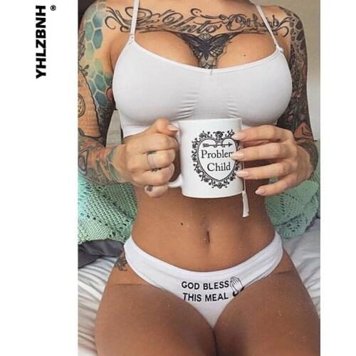 YHLZBNH Underwear Women Letter Print Briefs Thongs Underwears Underpants Panties Low Waist Knickers