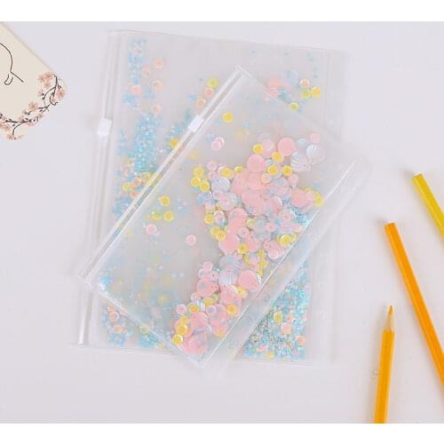 A5/A6File Organizer File Folder Document Holder Transparent Pencil Storage Bag Color Colorful Zipper Bag Office Stationery