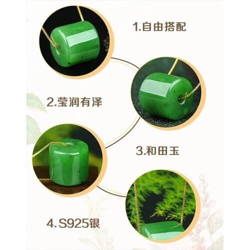 Natural Green Hetian Jades big bead Pendant Carved Pendants Women or Mens Amulet Nephrite Jades Jewelry