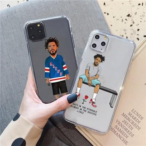 J.COLE Hip hop Macio transparent TPU soft silicone phone case For iPhone 5 5s SE 7 8 Plus 6S X XS Max 11pro 12pro max 12mini