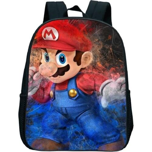 New Child Mario Bros Backpack 12 Inch Kindergarten Kids Cute Rucksack Beautiful Pattern Preschool School Backpack