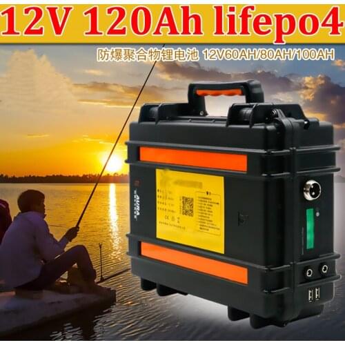 Waterproof Lifepo4 12V 120AH Solar Energy System 12.6V Battery inverter Agricultural freight car Forklift UPS EV + 10A Charger