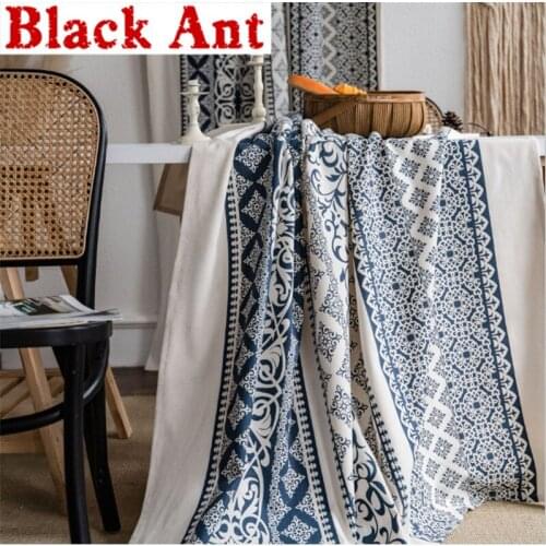 Rod Pocket Printed Sheer Curtain Semi-Blackout For Living Room Door Curtains Bay Kitchen Drape Panel Bohemian Style CP-JD859#30