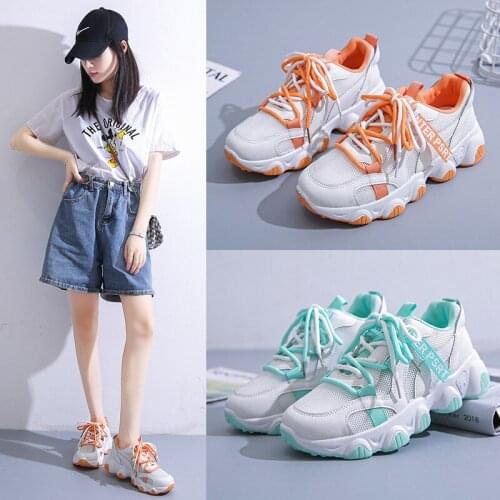 Father Shoes Female 2021 New Student Net Red White Summer Breathable Casual Shoes Wholesale Spot Sneakers