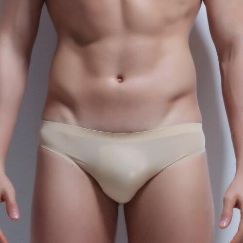 Ultra-thin Sexy Gay Briefs Ice Silk Sheer Slip Hombre Underwear Seamless Big Pouch Panties Tanga Plus Size Lingeries Gay Panties