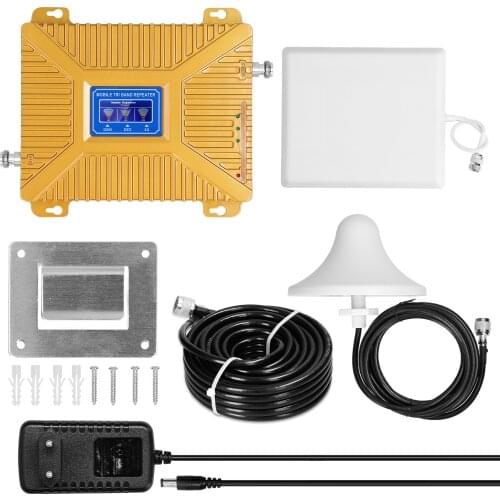Amplifier 900/1800/2100 GSM DCS WCDMA 2G/3G/4G LTE Universal Signal Boosters Intelligent Repeaters Kit Cellphone Signal Boosters