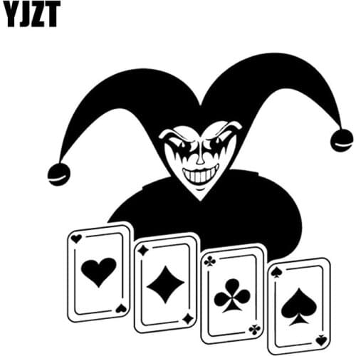 YJZT 14.5*14.4CM Clown Poker Decoration Car Sticker High Quality Vinyl Motorcycle Graphic C12-0066