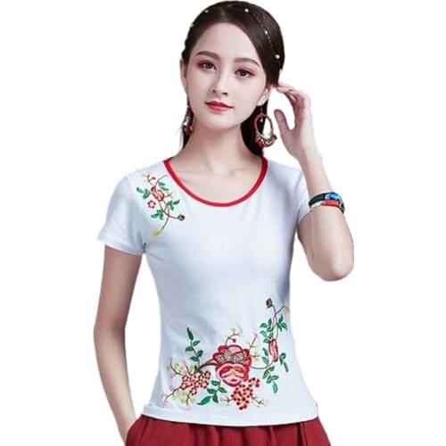 Vintage Chinese Traditional Cotton Blouse Summer Sexy Shirt Novelty Chinese Style Clothing Women Tops Plus Size 5XL 6XL V1939