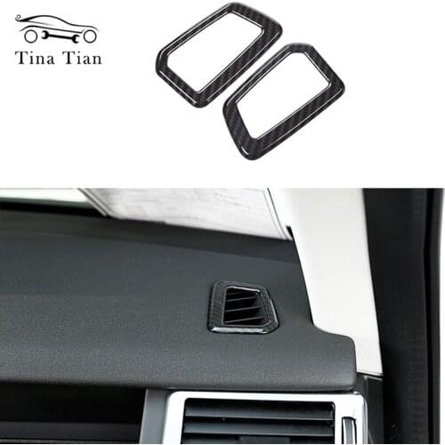 2PCS ABS Carbon Fiber color Dashboard Front Air Outlet Vent Cover For Land Rover Discovery Sport 2015-2019 Car Styling
