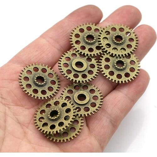 20pcs Antique Bronze Punk Gear Charms Pendants for Jewelry Making Earrings Bracelet DIY Handmade Craft Accessories