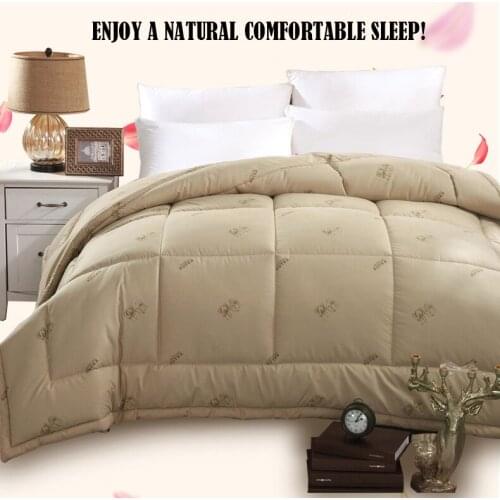 200*230 Camel Hair Winter Comforter Quilted Top Blanket Queen Edredon alicoco hair duvet insert Bedspread dekbedden Quilt futon
