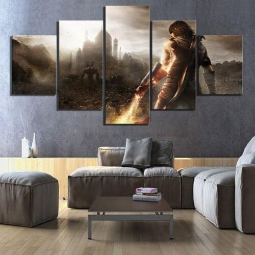 5 Piece HD Fantasy Art Picture Prince of Persia The Forgotten Sands Video Game Poster Canvas Paintings for Home Wall Decor