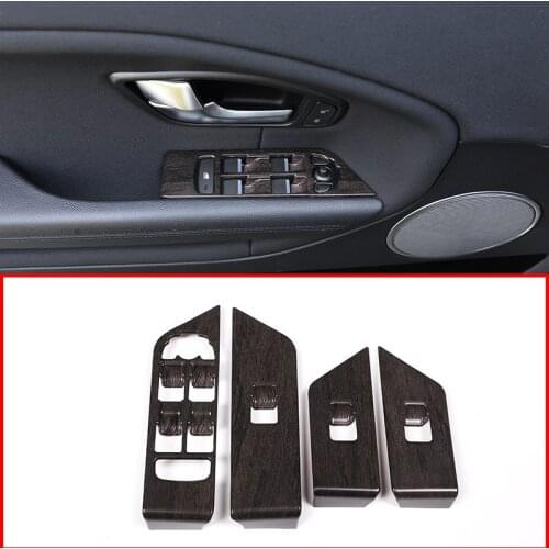 Oak Wood Style Window Lift Switch Button Frame Trim For Land Rover Range Rover Evoque 2012-2019 Car Accessories 4Pcs/set