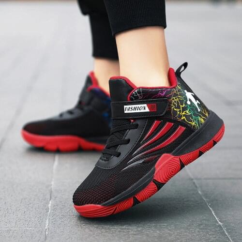 Boys Basketball Shoes Thick Sole Soft Summer Kids Sneakers Non-Slip Leather Children Sport Shoes Outdoor Autumn Boy Basket Girls