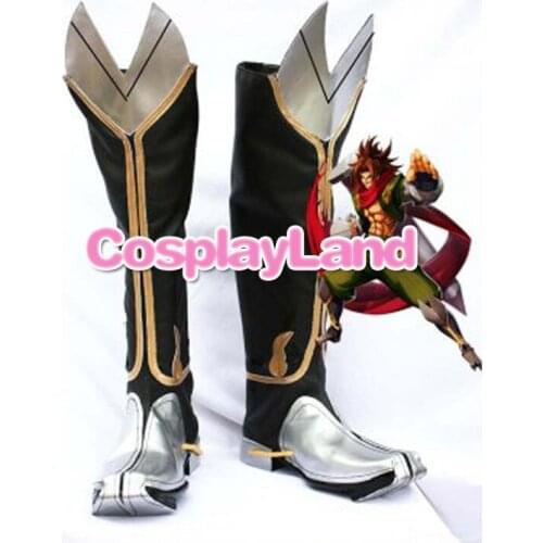 BlazBlue Bang Shishigami Cosplay Shoes Boots Anime Party Cosplay Boots Custom Made Flat Long Shoes