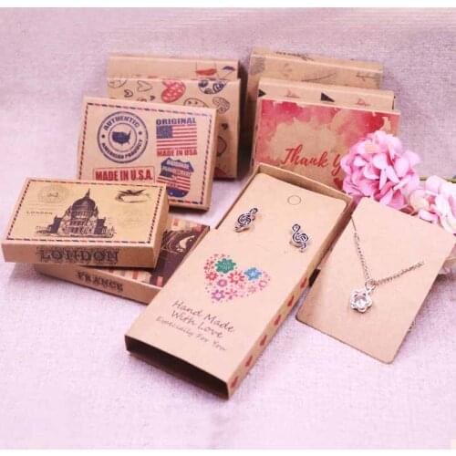 Paper Cardboard Aircraft Gift Packing Boxes Jewelry Set Kraft Boxes Necklace Pendant Earring Displays Box