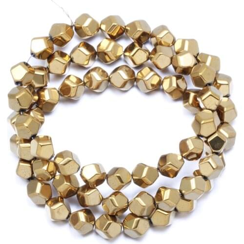 Conformity Plating Obsidian Loose Beads Frosted gold Bead Making for Jewelry DIY Necklace Bracelet Accessories Size 6x6mm