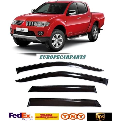 For Mitsubishi L200 2007-2014 Triton Pick-Up Window Side Visors Sun Rain Guard Vent Deflectors 4 pieces