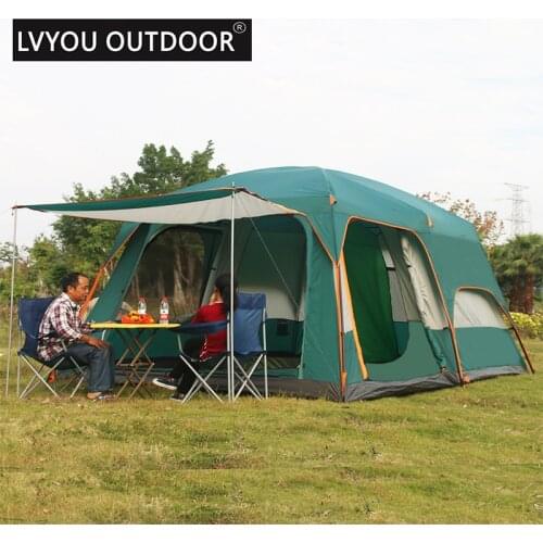Outdoor 6 people 8 people 096 size double layer rainproof multi family party tents outdoor camping tent