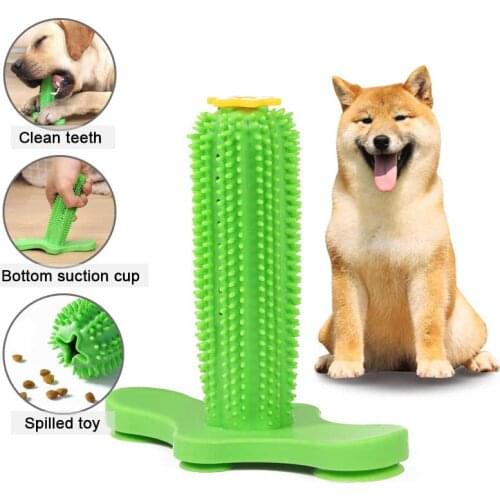 Dog Toy Interactive Rubber Pet Toys Dog Toothbrush Pet Molar Tooth Cleaning Brushing Dogs Tooth Brush For Small Puppy Large Dogs