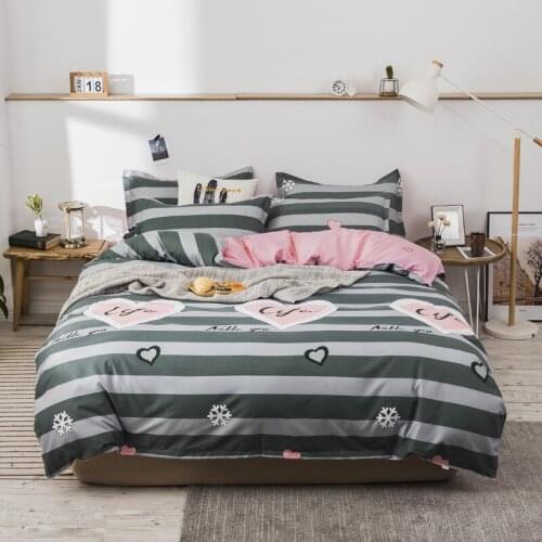 Grey Stripe Bedding Set, 220x240 Duvet Cover Pillowcase 3pcs 200x230,Quilt Covers Single Queen King Size Bed Sets Bedclothes