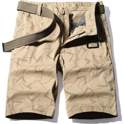 2021 Summer New Mens Camouflage Cotton Zipper Casual Pocket Regular Five-Point Pants Military Cargo Plus Size Shorts