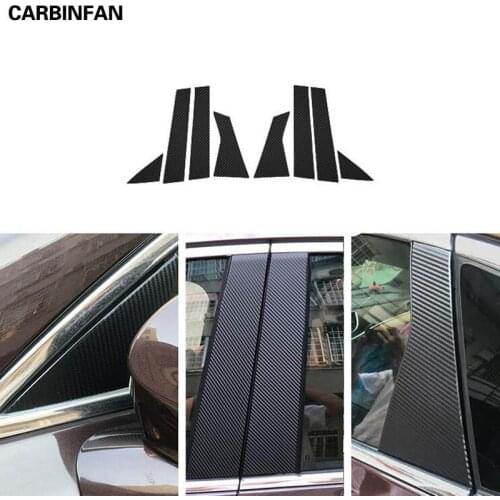 Car carbon fiber sticker Window ABC Column Pillar exterior Sticker Trim 8Pcs/Set For Buick LaCrosse 2016 2017 2018 2019