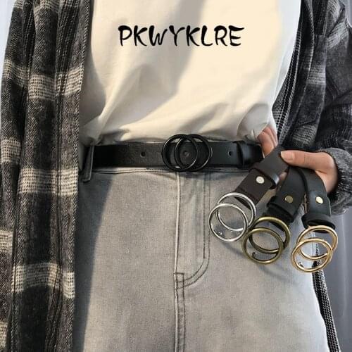 2020 new ladies belt classic double loop buckle retro color fashion wild jeans ladies belt genuine quality 5 colors to choose