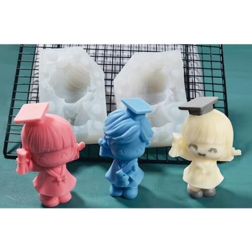 2021 New Graduated Bachelor Resin Mold Aromatherapy Candle Plaster Soap Silicone Mould 2020 trend