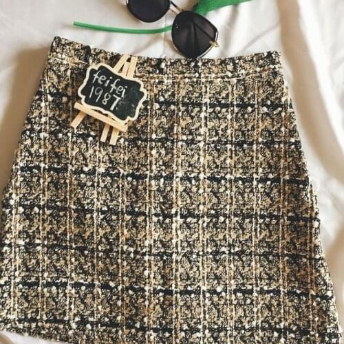 2020 Spring and Autumn New Korean-Style Hip Skirt Slim All-match Plaid Skirt a Word High Waist Hip Skirt Women