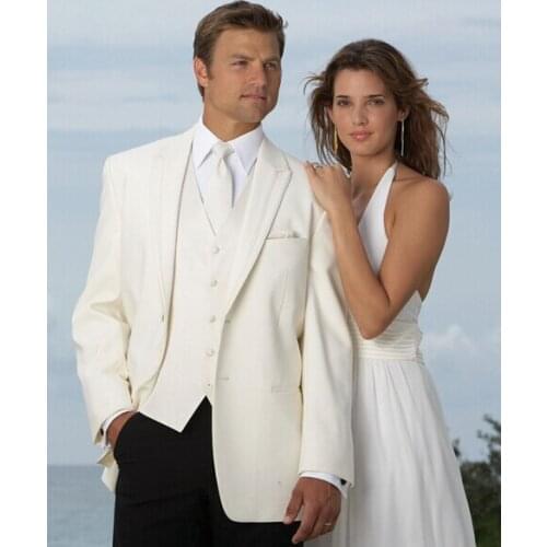 2018 nnew arrival high quality This white dress the groom mans wedding/business/formal for PROM (coat + pants + tie + vest)