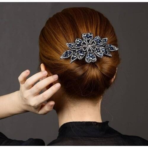 2021 New Arrival Full Crystal Clover Hair Jewelry For Women Designers Hair Clips