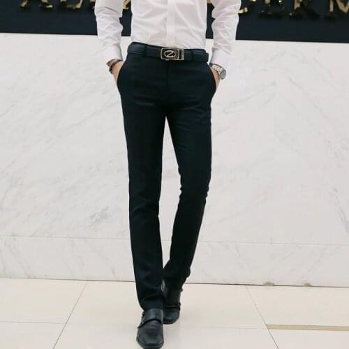 Autumn And Winter New Style Mens Slim Fit Casual Solid Color Pants Teen Jeans Tide