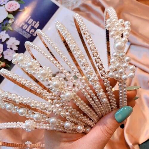 1pc Imitation Pearl Hairband Women Girl Hair Head Hoop Band Accessories for Children kids Hairband Scrunchy Headdress Headband