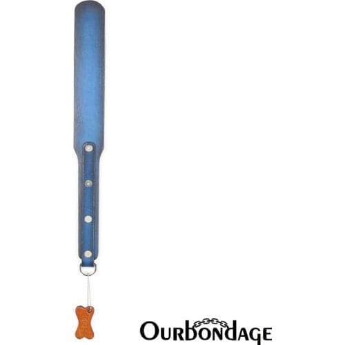 Ourbondage 2 Colors Real Leather Paddle with Four Rivet Handle for Adult Sex BDSM Spanking Toys For Men Women and Couples