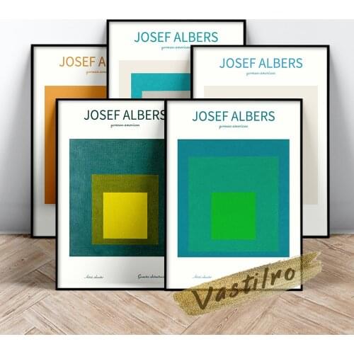Josef Albers Poster, Homage To The Square Joy Art Prints, Geometry Abstract Wall Art, Albers Colours Block Painting, Idea Gift