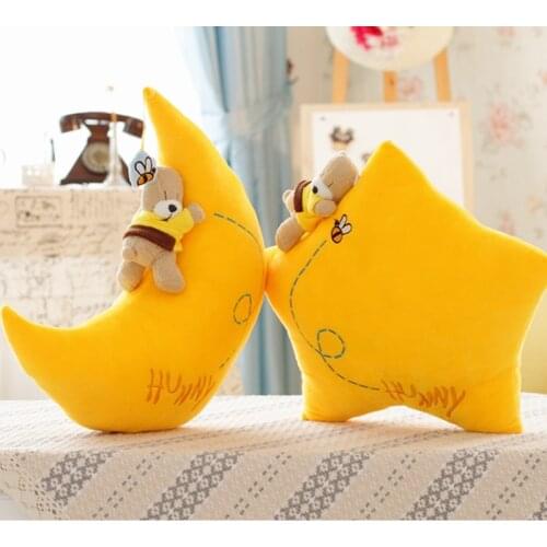 40cm Beautiful Sky Series Star Plush PIllow Soft Stuffed Cartoon Moon Doll Nap Pillow Cushion Bedroom Decor Baby Birthday Gifts