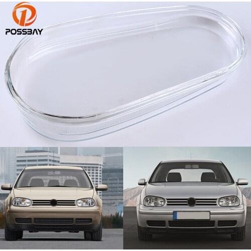 POSSBAY for VW Rabbit Conv./Golf Cabrio.1999-2002 Headlight Case Headlight Cover Shell Headlight Glass Lens Headlamp Mask